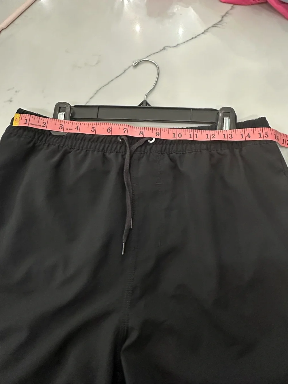Hurley Men's Black Elastic Waist Swim Trunks